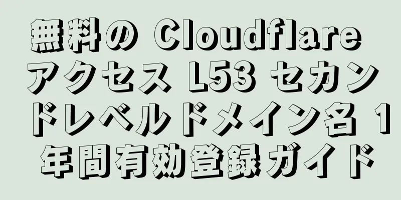 無料の Cloudflare アクセス L53 セカンドレベルドメイン名 1 年間有効登録ガイド