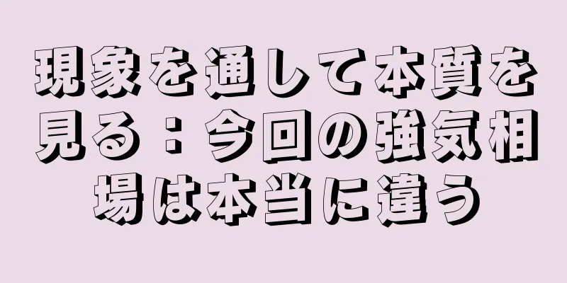 現象を通して本質を見る：今回の強気相場は本当に違う