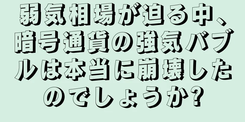 弱気相場が迫る中、暗号通貨の強気バブルは本当に崩壊したのでしょうか?