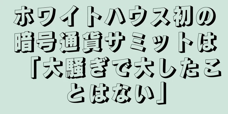 ホワイトハウス初の暗号通貨サミットは「大騒ぎで大したことはない」