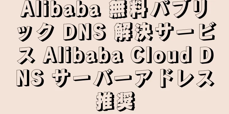 Alibaba 無料パブリック DNS 解決サービス Alibaba Cloud DNS サーバーアドレス推奨