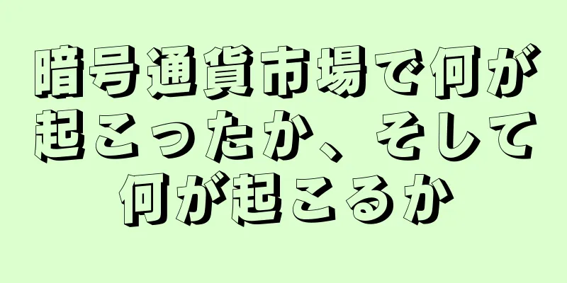 暗号通貨市場で何が起こったか、そして何が起こるか