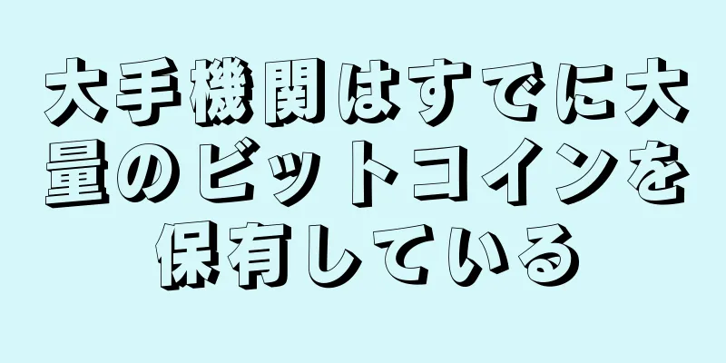 大手機関はすでに大量のビットコインを保有している