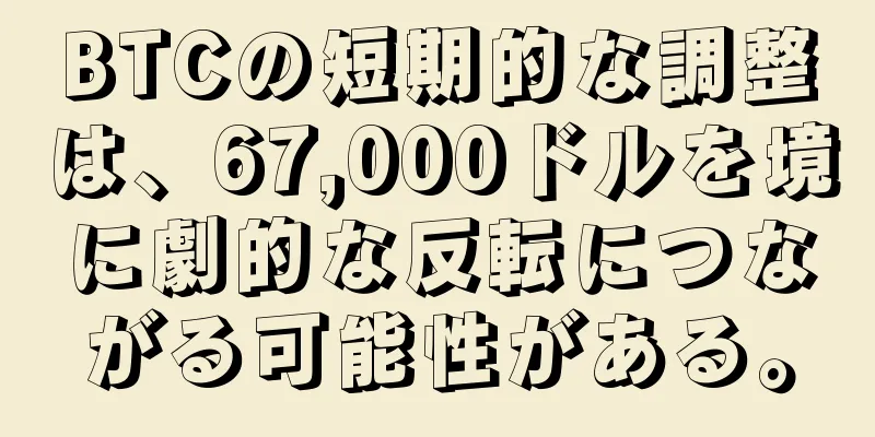 BTCの短期的な調整は、67,000ドルを境に劇的な反転につながる可能性がある。