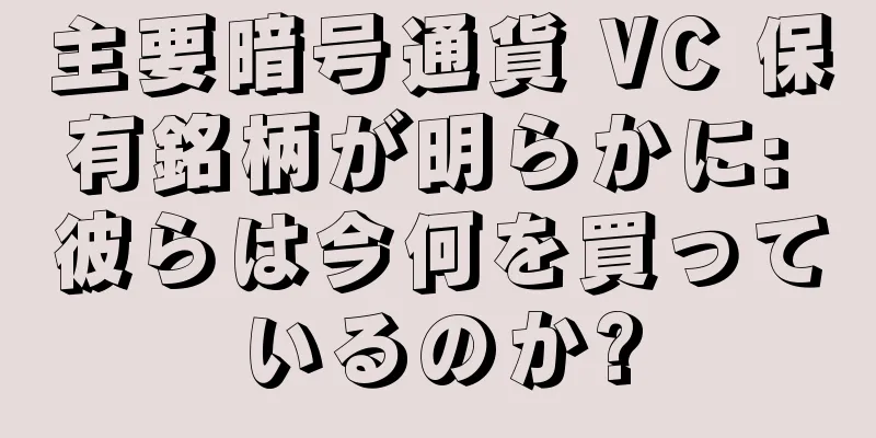 主要暗号通貨 VC 保有銘柄が明らかに: 彼らは今何を買っているのか?