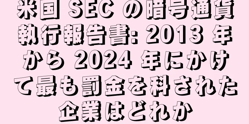 米国 SEC の暗号通貨執行報告書: 2013 年から 2024 年にかけて最も罰金を科された企業はどれか