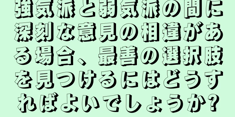 強気派と弱気派の間に深刻な意見の相違がある場合、最善の選択肢を見つけるにはどうすればよいでしょうか?