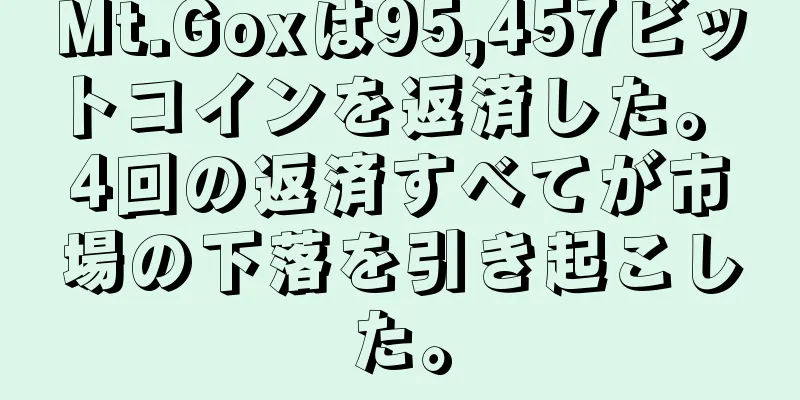 Mt.Goxは95,457ビットコインを返済した。 4回の返済すべてが市場の下落を引き起こした。