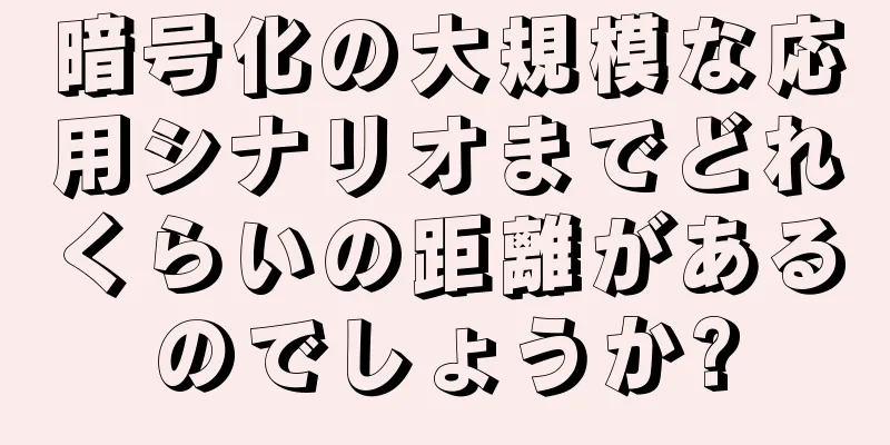 暗号化の大規模な応用シナリオまでどれくらいの距離があるのでしょうか?