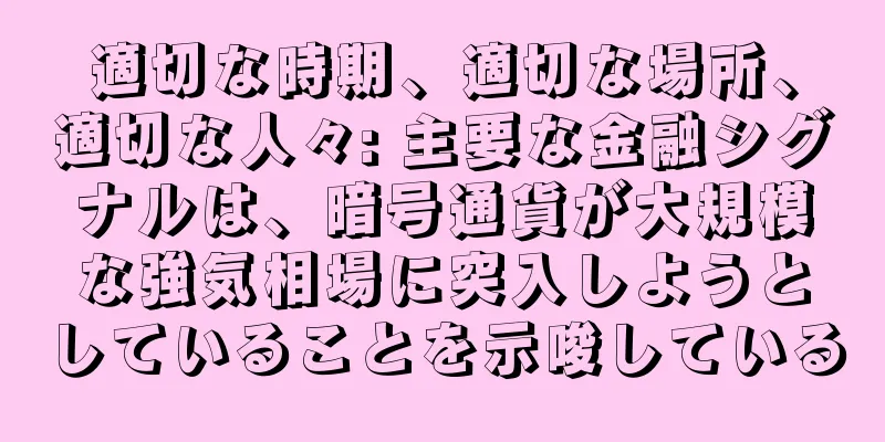 適切な時期、適切な場所、適切な人々: 主要な金融シグナルは、暗号通貨が大規模な強気相場に突入しようとしていることを示唆している