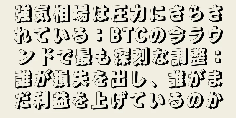 強気相場は圧力にさらされている：BTCの今ラウンドで最も深刻な調整：誰が損失を出し、誰がまだ利益を上げているのか
