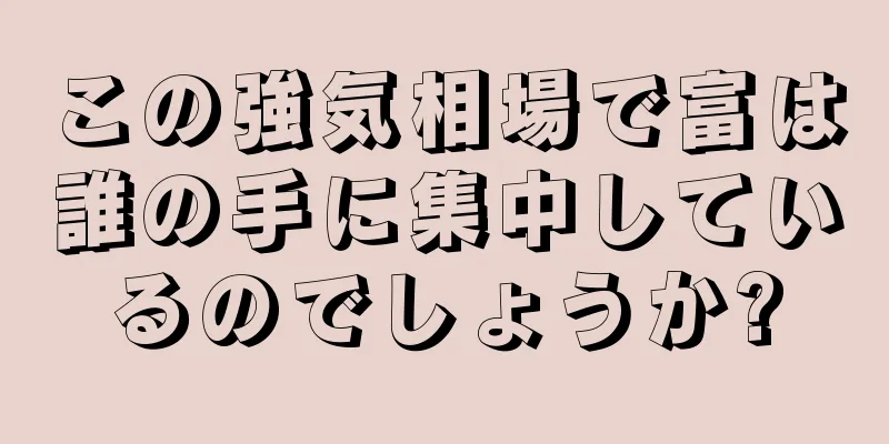 この強気相場で富は誰の手に集中しているのでしょうか?