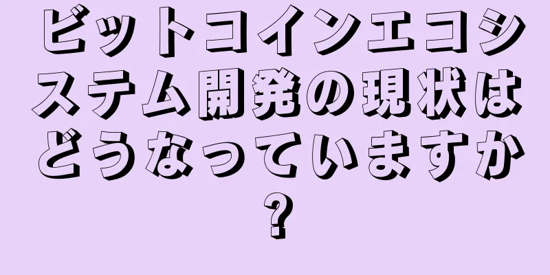 ビットコインエコシステム開発の現状はどうなっていますか?