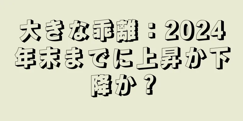 大きな乖離：2024年末までに上昇か下降か？