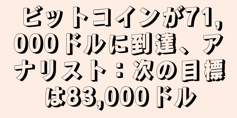 ビットコインが71,000ドルに到達、アナリスト：次の目標は83,000ドル