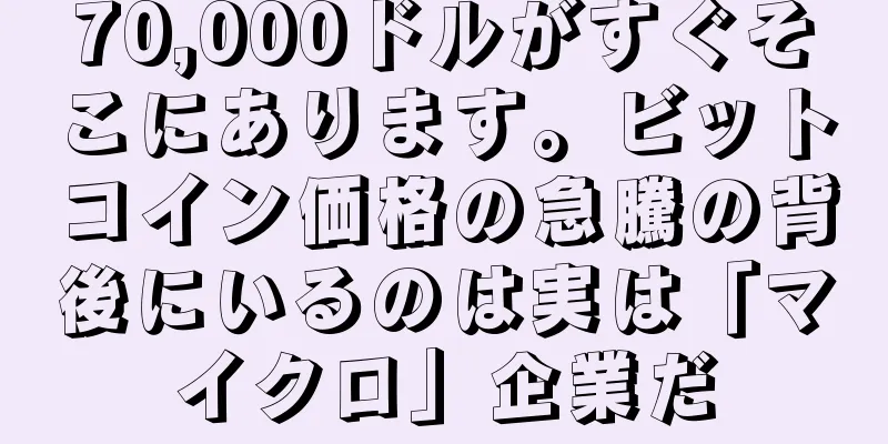 70,000ドルがすぐそこにあります。ビットコイン価格の急騰の背後にいるのは実は「マイクロ」企業だ
