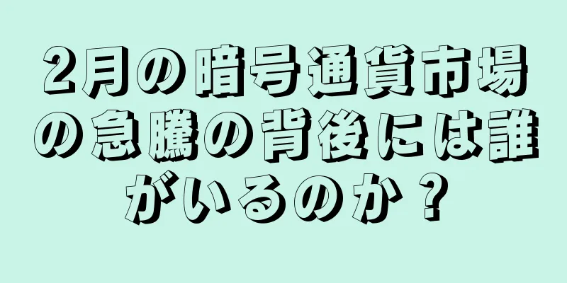 2月の暗号通貨市場の急騰の背後には誰がいるのか？