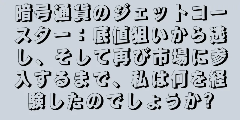 暗号通貨のジェットコースター：底値狙いから逃し、そして再び市場に参入するまで、私は何を経験したのでしょうか?