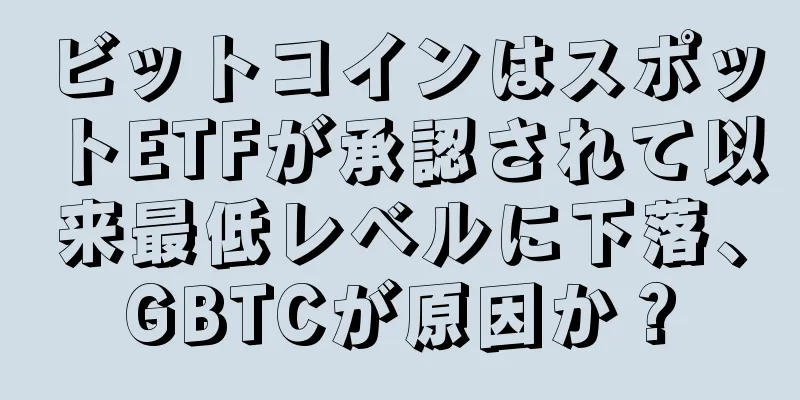 ビットコインはスポットETFが承認されて以来最低レベルに下落、GBTCが原因か？