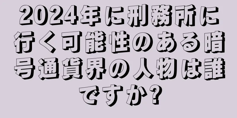 2024年に刑務所に行く可能性のある暗号通貨界の人物は誰ですか?