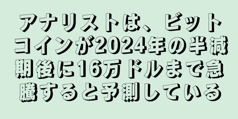 アナリストは、ビットコインが2024年の半減期後に16万ドルまで急騰すると予測している