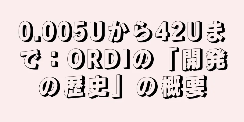 0.005Uから42Uまで：ORDIの「開発の歴史」の概要