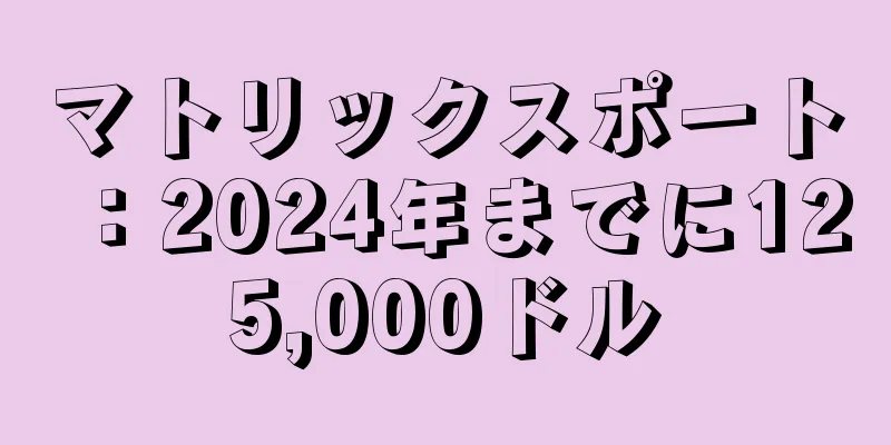 マトリックスポート：2024年までに125,000ドル