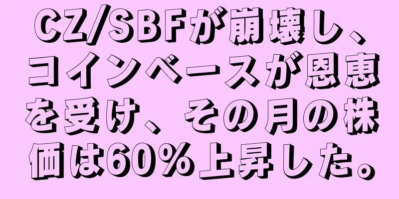 CZ/SBFが崩壊し、コインベースが恩恵を受け、その月の株価は60%上昇した。