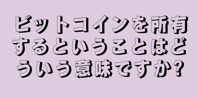 ビットコインを所有するということはどういう意味ですか?