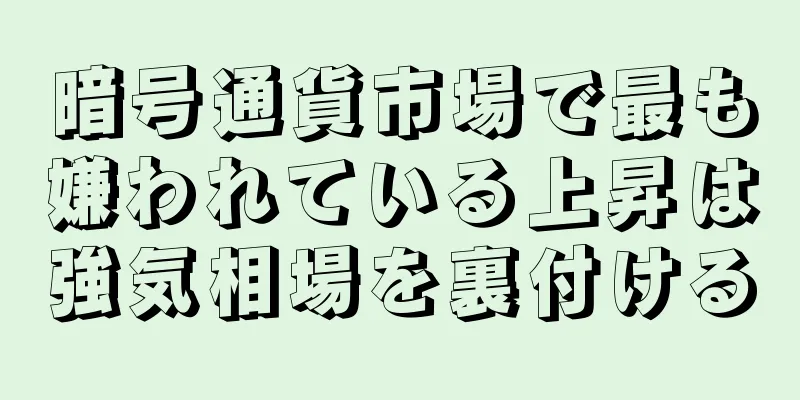 暗号通貨市場で最も嫌われている上昇は強気相場を裏付ける