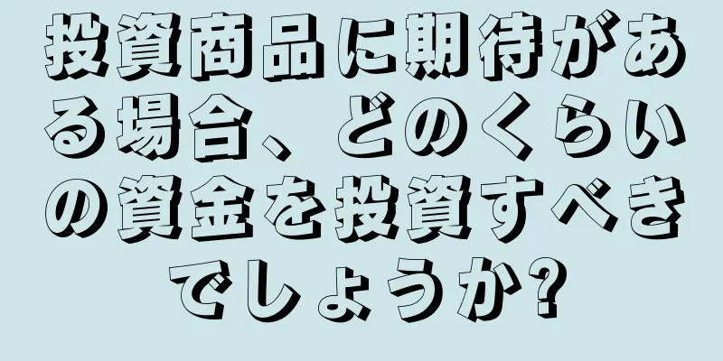 投資商品に期待がある場合、どのくらいの資金を投資すべきでしょうか?