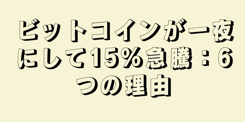 ビットコインが一夜にして15%急騰：6つの理由
