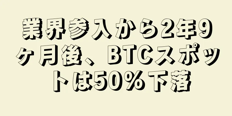 業界参入から2年9ヶ月後、BTCスポットは50%下落