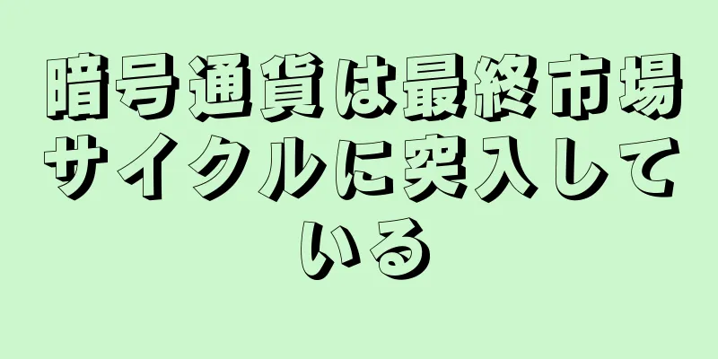 暗号通貨は最終市場サイクルに突入している