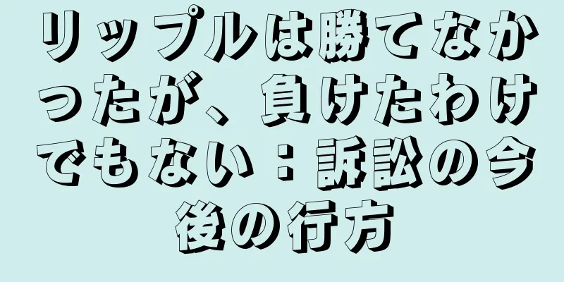 リップルは勝てなかったが、負けたわけでもない：訴訟の今後の行方