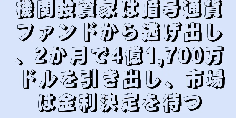 機関投資家は暗号通貨ファンドから逃げ出し、2か月で4億1,700万ドルを引き出し、市場は金利決定を待つ