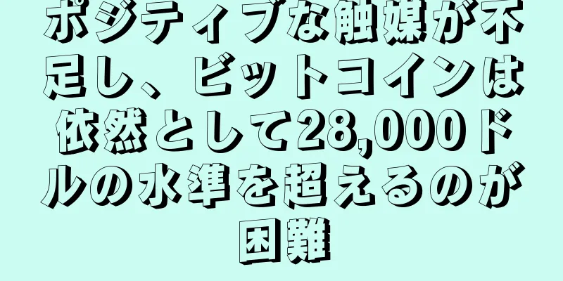 ポジティブな触媒が不足し、ビットコインは依然として28,000ドルの水準を超えるのが困難