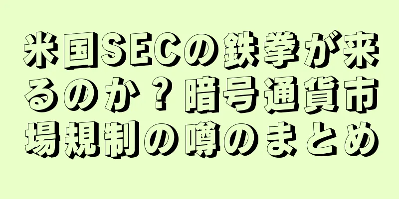 米国SECの鉄拳が来るのか？暗号通貨市場規制の噂のまとめ