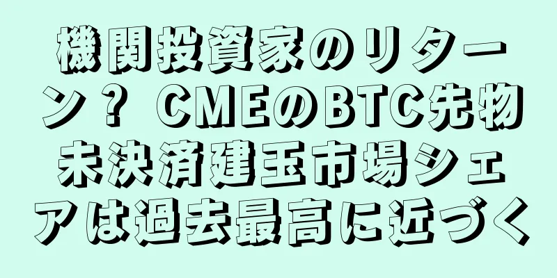 機関投資家のリターン？ CMEのBTC先物未決済建玉市場シェアは過去最高に近づく