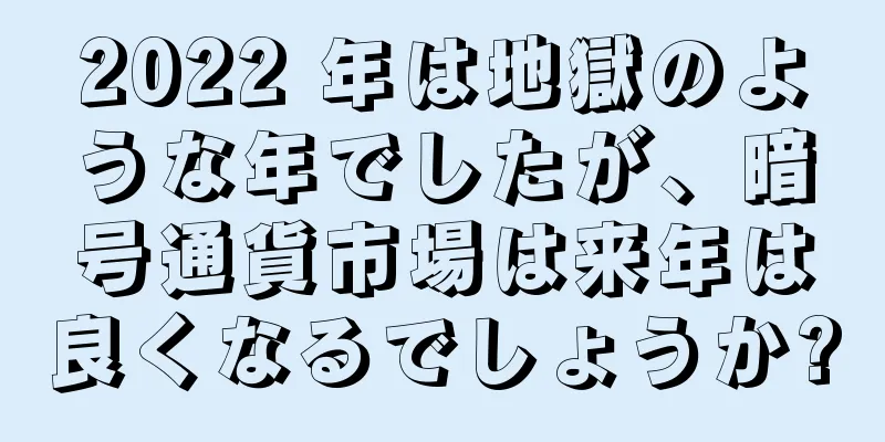 2022 年は地獄のような年でしたが、暗号通貨市場は来年は良くなるでしょうか?