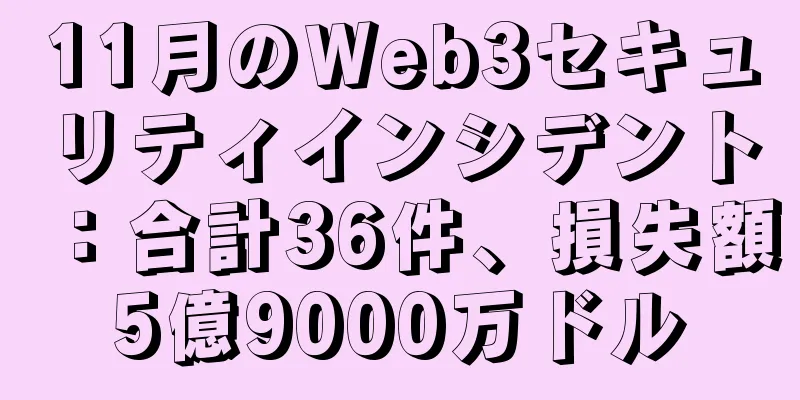 11月のWeb3セキュリティインシデント：合計36件、損失額5億9000万ドル