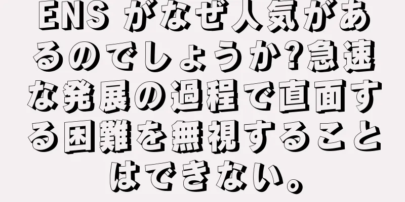 ENS がなぜ人気があるのでしょうか?急速な発展の過程で直面する困難を無視することはできない。