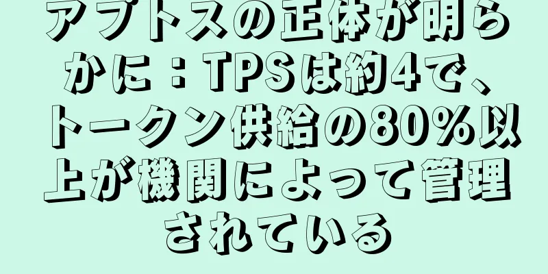 アプトスの正体が明らかに：TPSは約4で、トークン供給の80％以上が機関によって管理されている