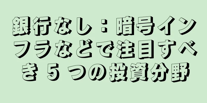 銀行なし：暗号インフラなどで注目すべき 5 つの投資分野