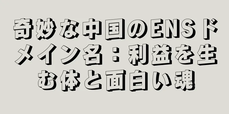 奇妙な中国のENSドメイン名：利益を生む体と面白い魂