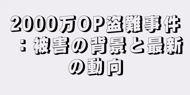 2000万OP盗難事件：被害の背景と最新の動向