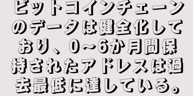 ビットコインチェーンのデータは健全化しており、0～6か月間保持されたアドレスは過去最低に達している。