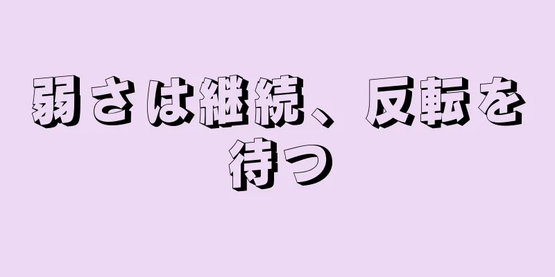弱さは継続、反転を待つ