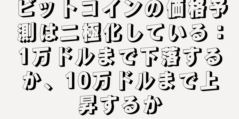 ビットコインの価格予測は二極化している：1万ドルまで下落するか、10万ドルまで上昇するか