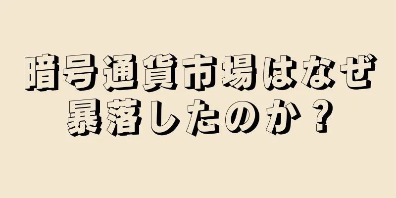 暗号通貨市場はなぜ暴落したのか？